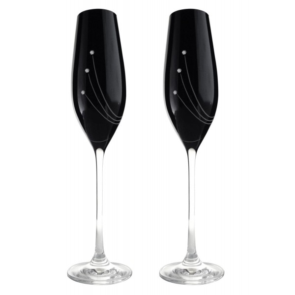 Flute Champagne glasses 210 ml - Black - Pakiranje: 2kos/pak