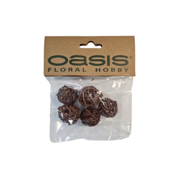 OASIS® Ratan kroglice Natur / fi 3 cm / 5 kos